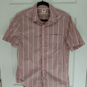 Levi's Men's Small standard pink and white stripe short sleeve button down